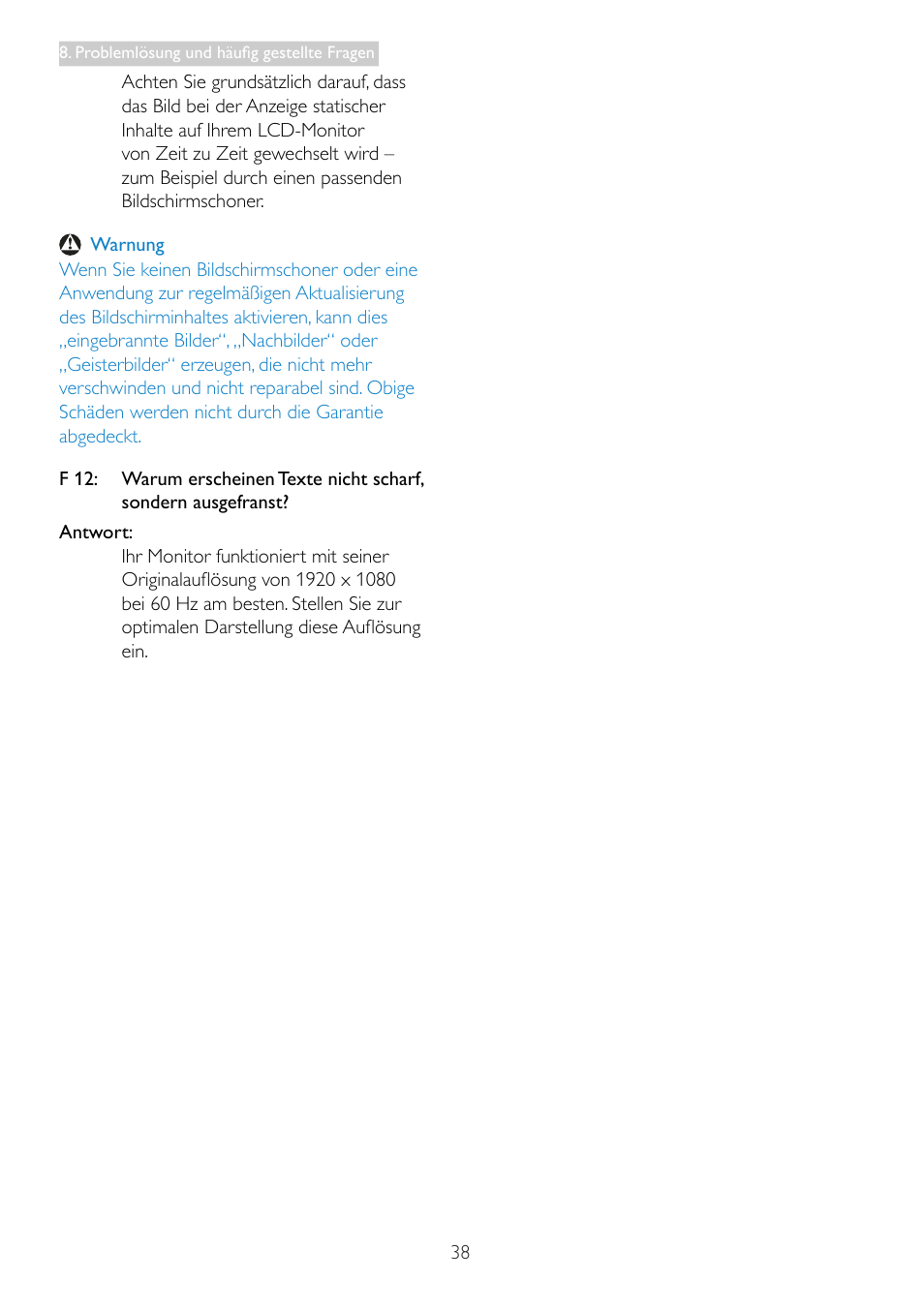 Philips LCD-Monitor mit LED-Hintergrundbeleuchtung User Manual | Page 40 / 41