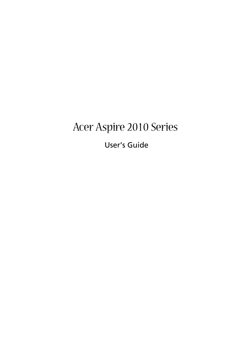 Acer 2010 User Manual | 108 pages