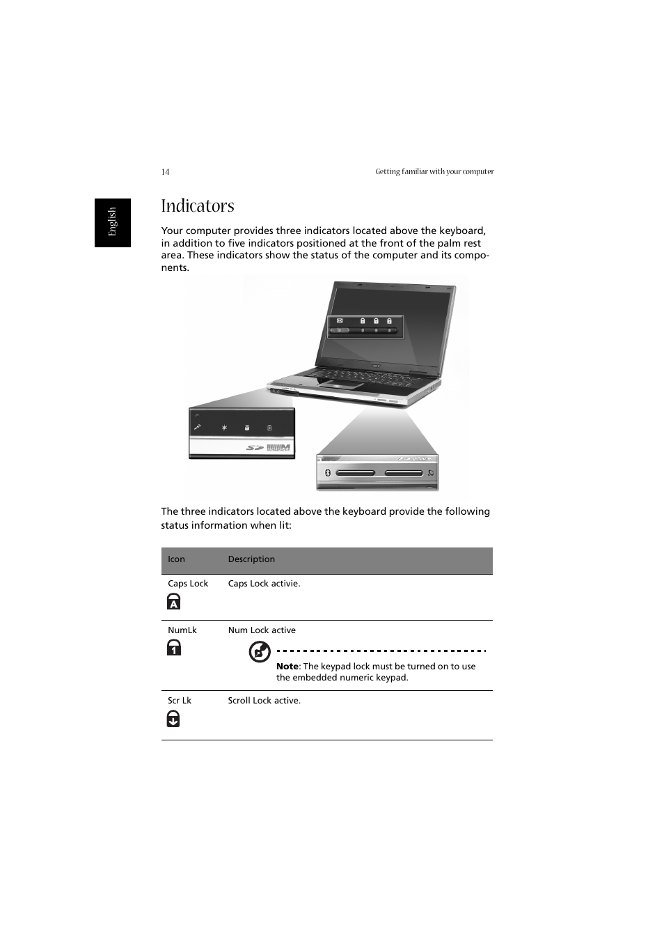 Indicators | Acer 2010 User Manual | Page 24 / 108