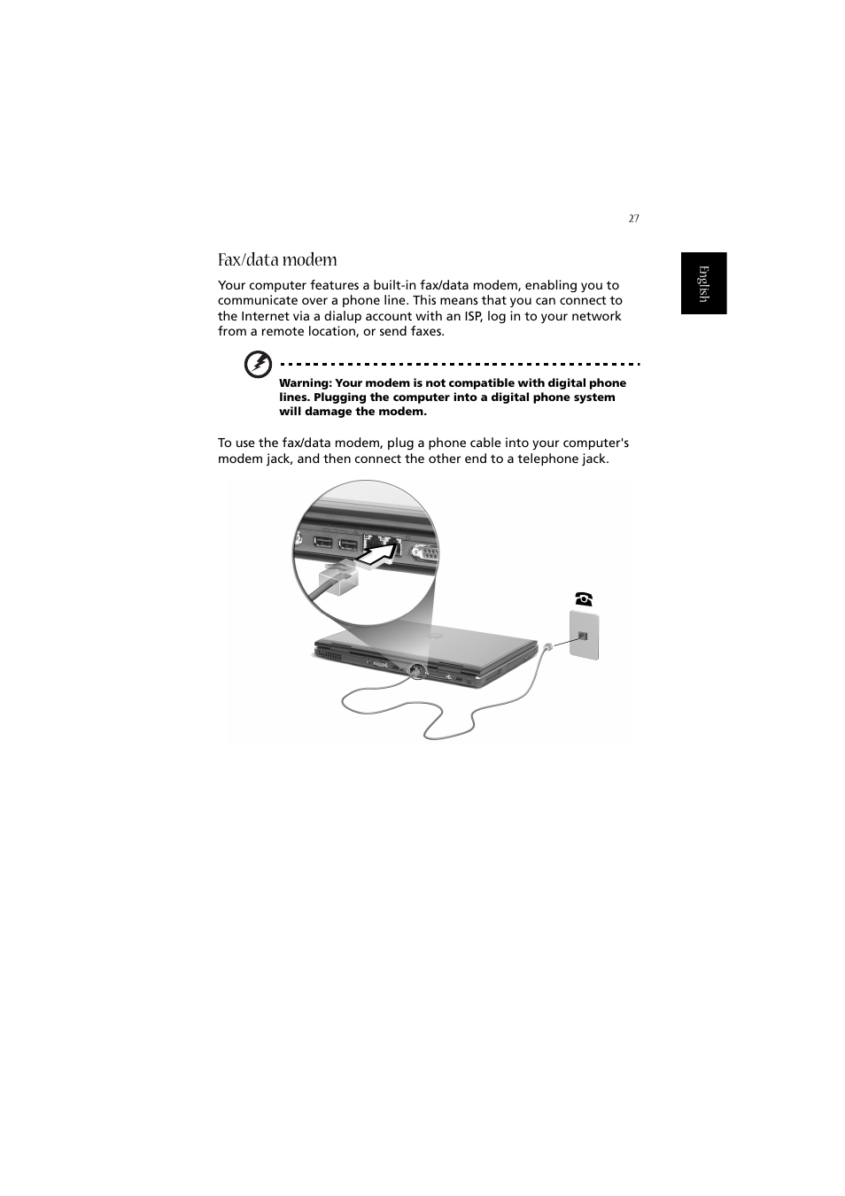 Fax/data modem | Acer 2010 User Manual | Page 37 / 108