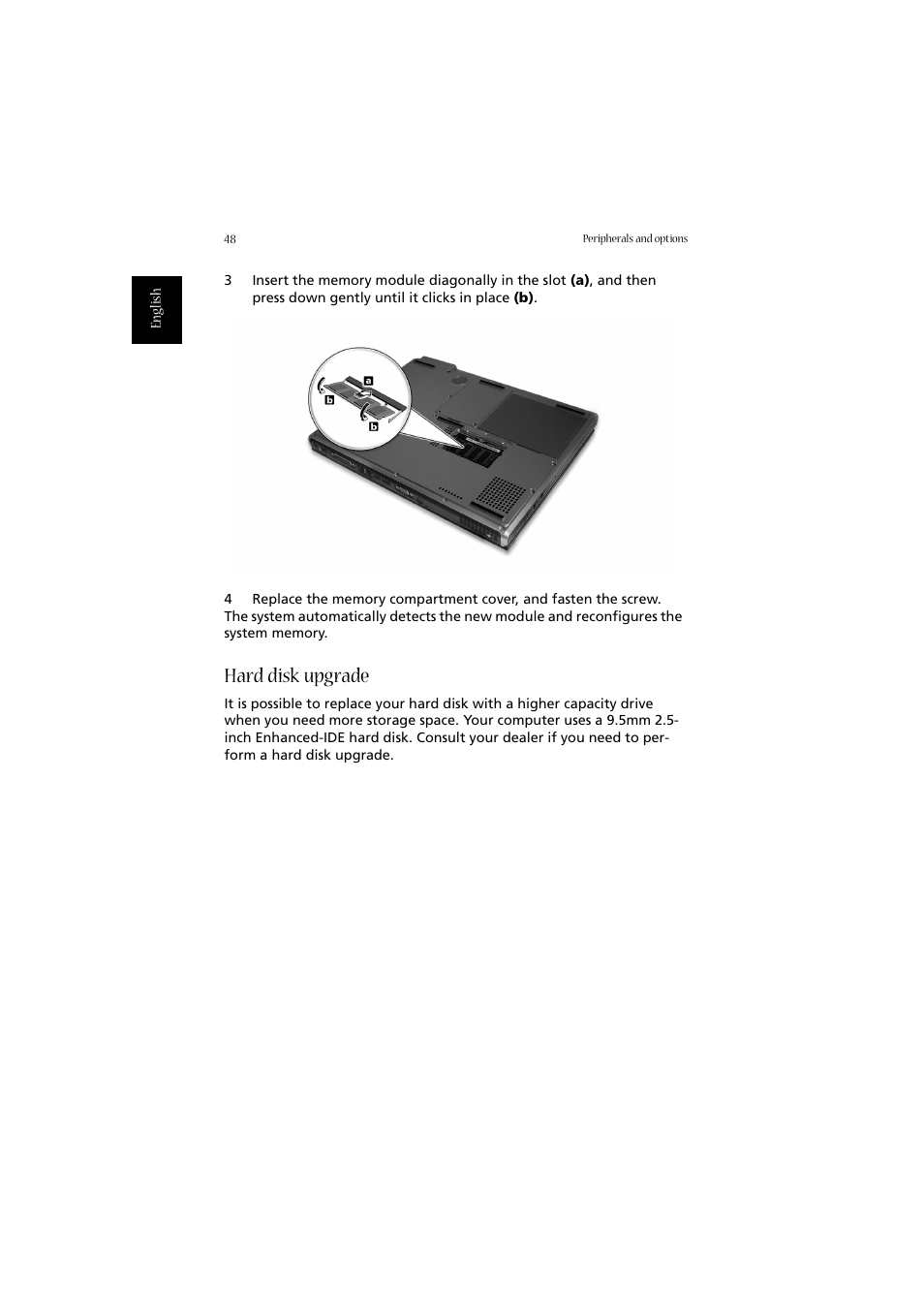 Hard disk upgrade | Acer 2010 User Manual | Page 58 / 108
