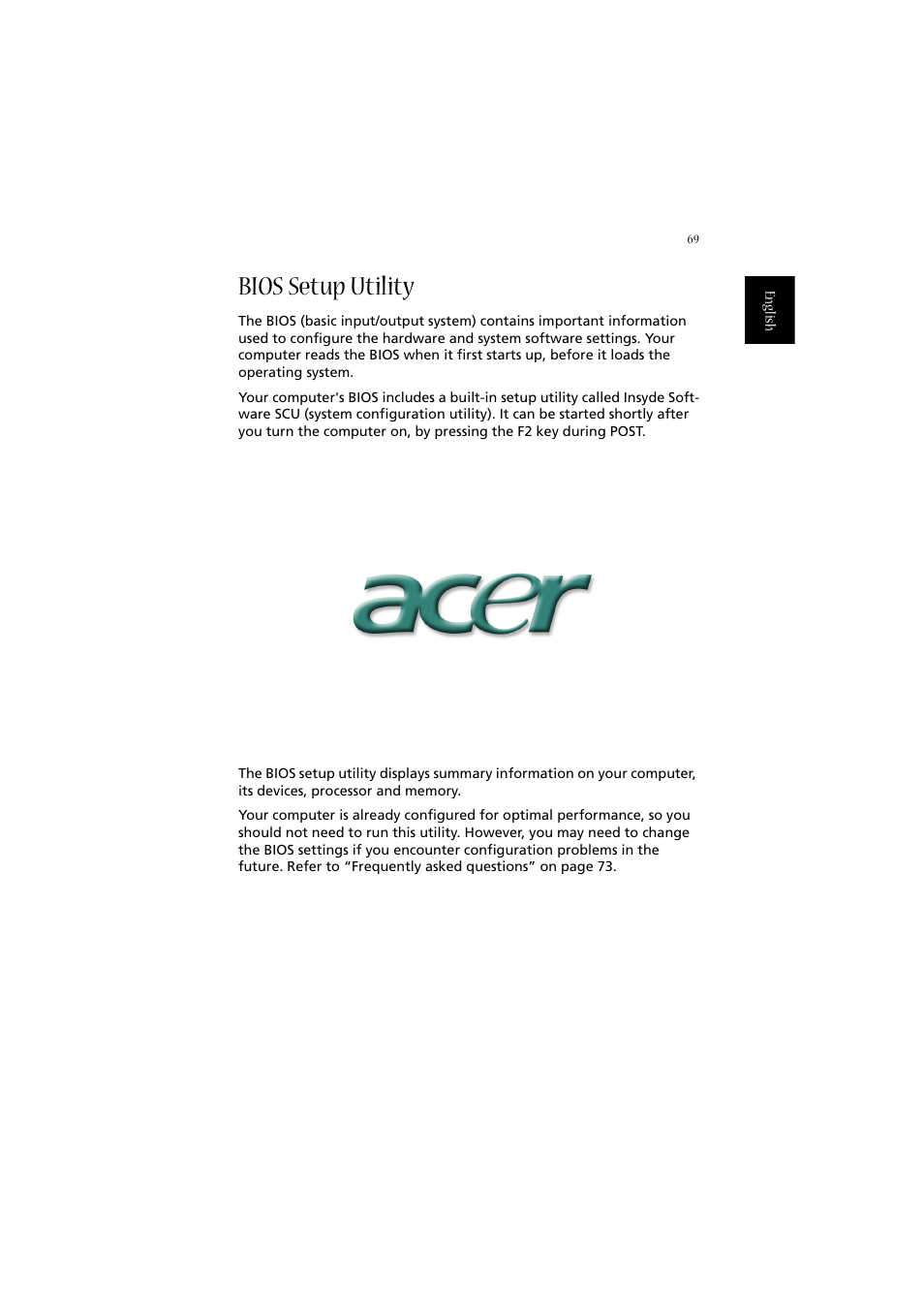Bios setup utility | Acer 2010 User Manual | Page 79 / 108