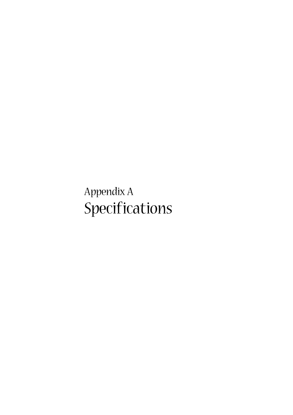 Appendix a specifications, Specifications | Acer 2010 User Manual | Page 87 / 108