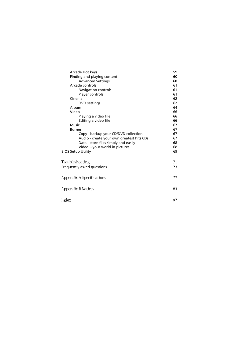 Troubleshooting 71 | Acer 2010 User Manual | Page 9 / 108