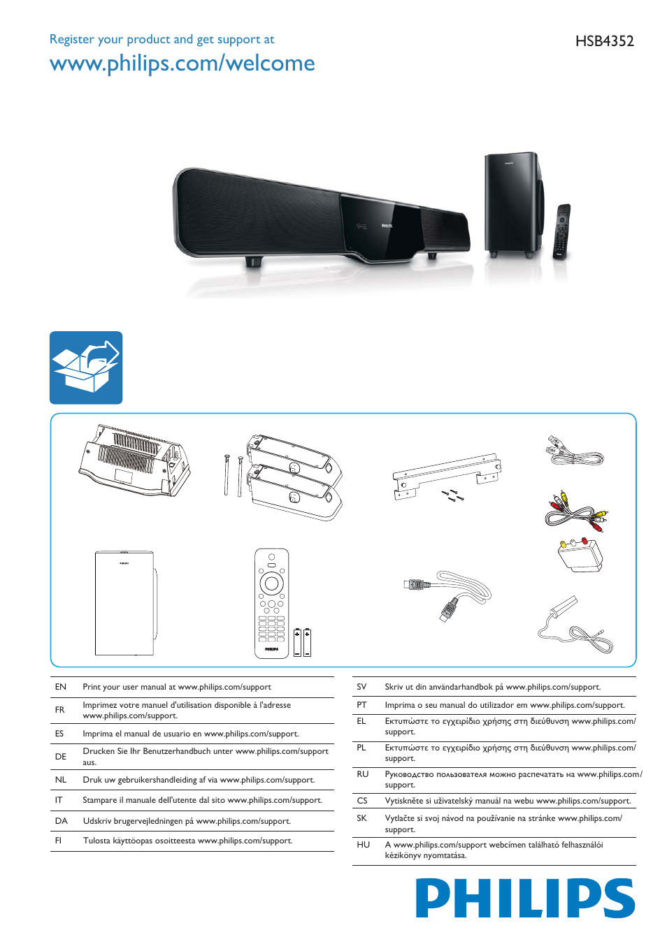 Philips SoundBar Home Entertainment-System User Manual | 6 pages