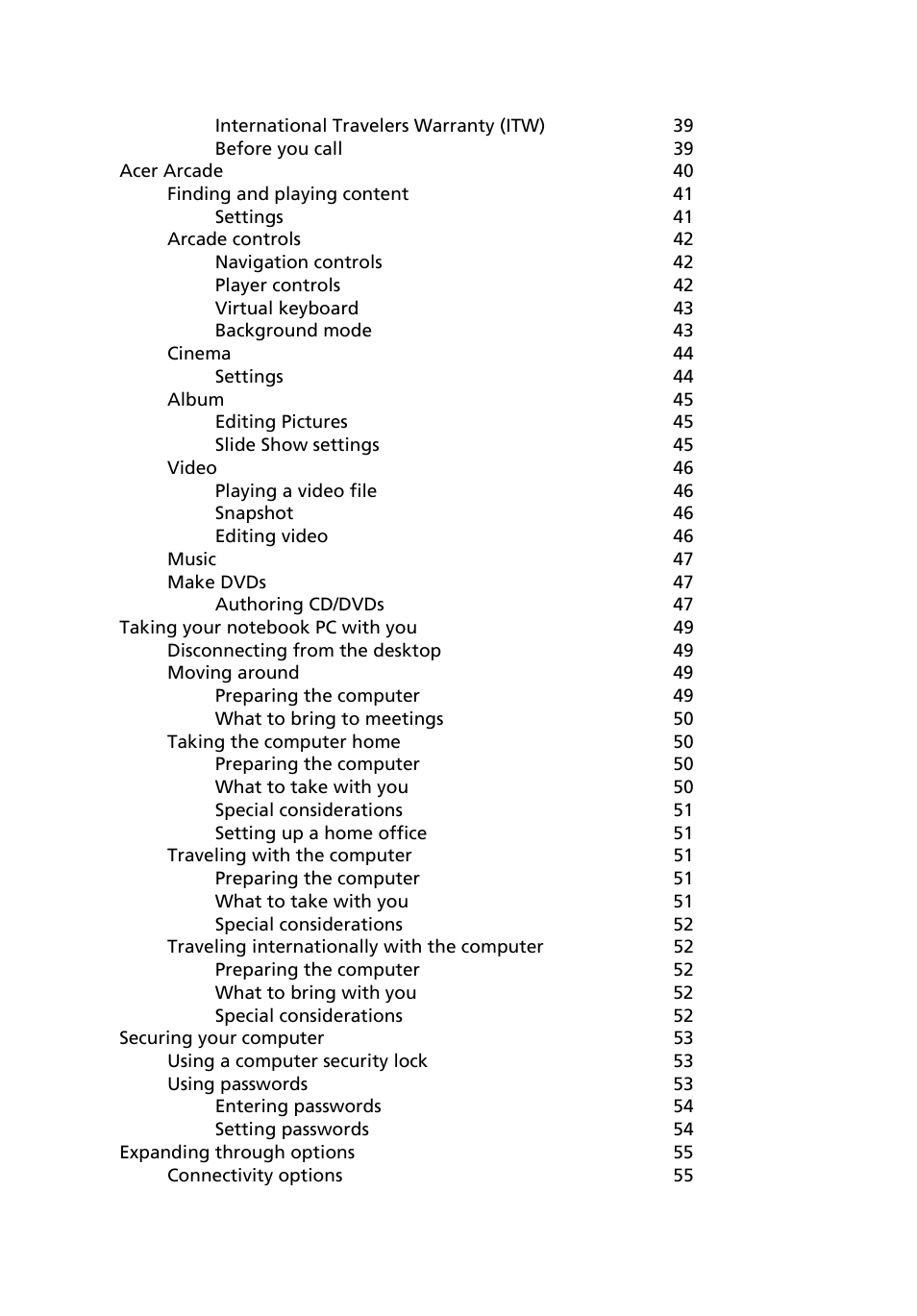 Acer 3650 User Manual | Page 12 / 92