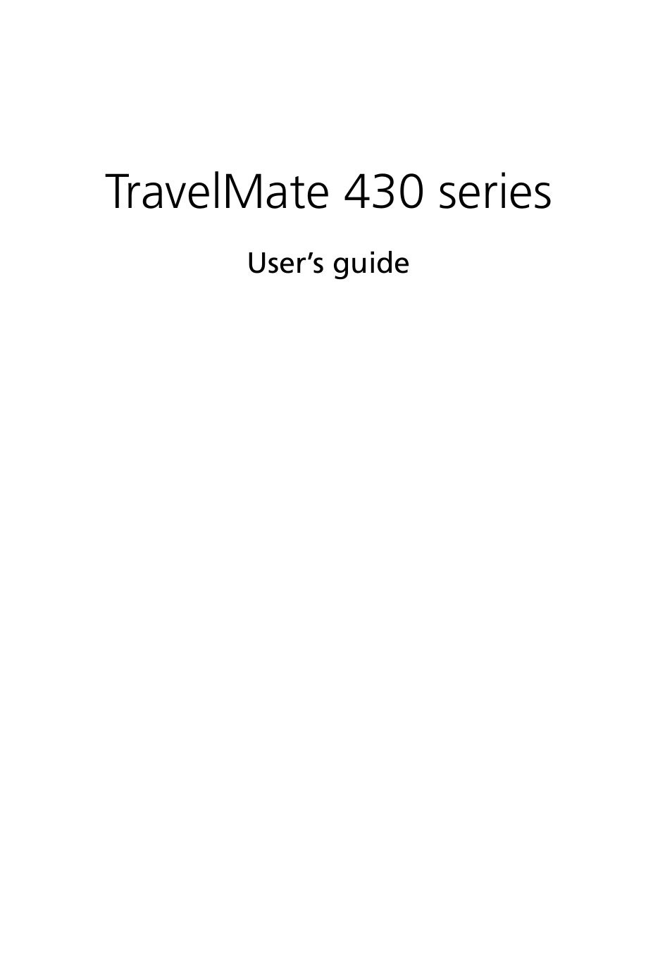 Acer TravelMate 430 User Manual | 80 pages