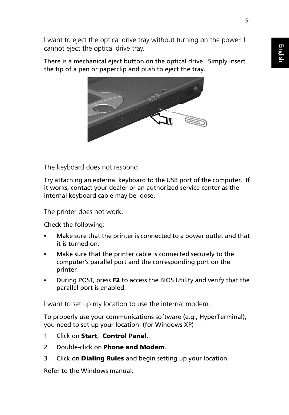 Acer TravelMate 430 User Manual | Page 59 / 80