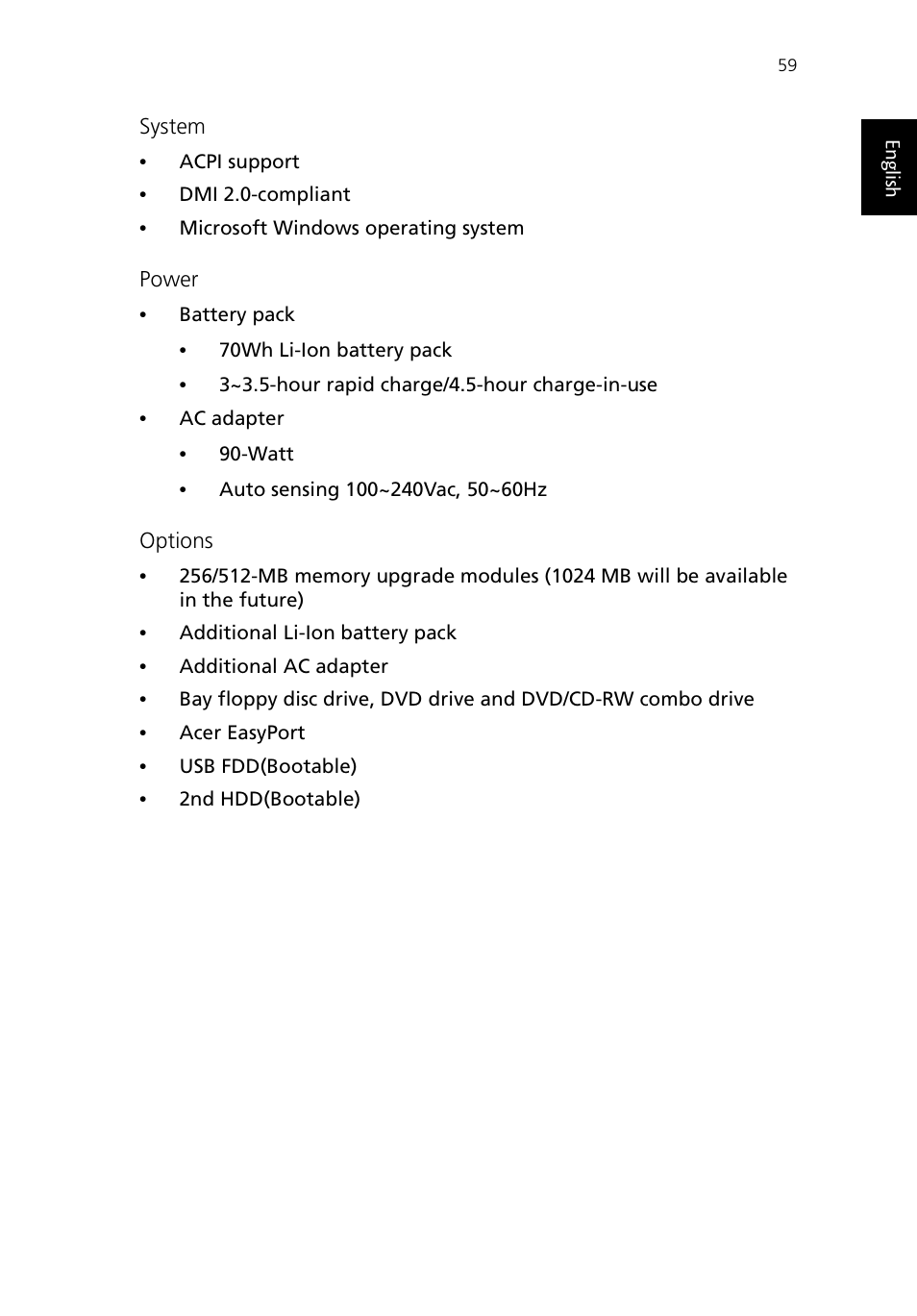 Acer TravelMate 430 User Manual | Page 67 / 80