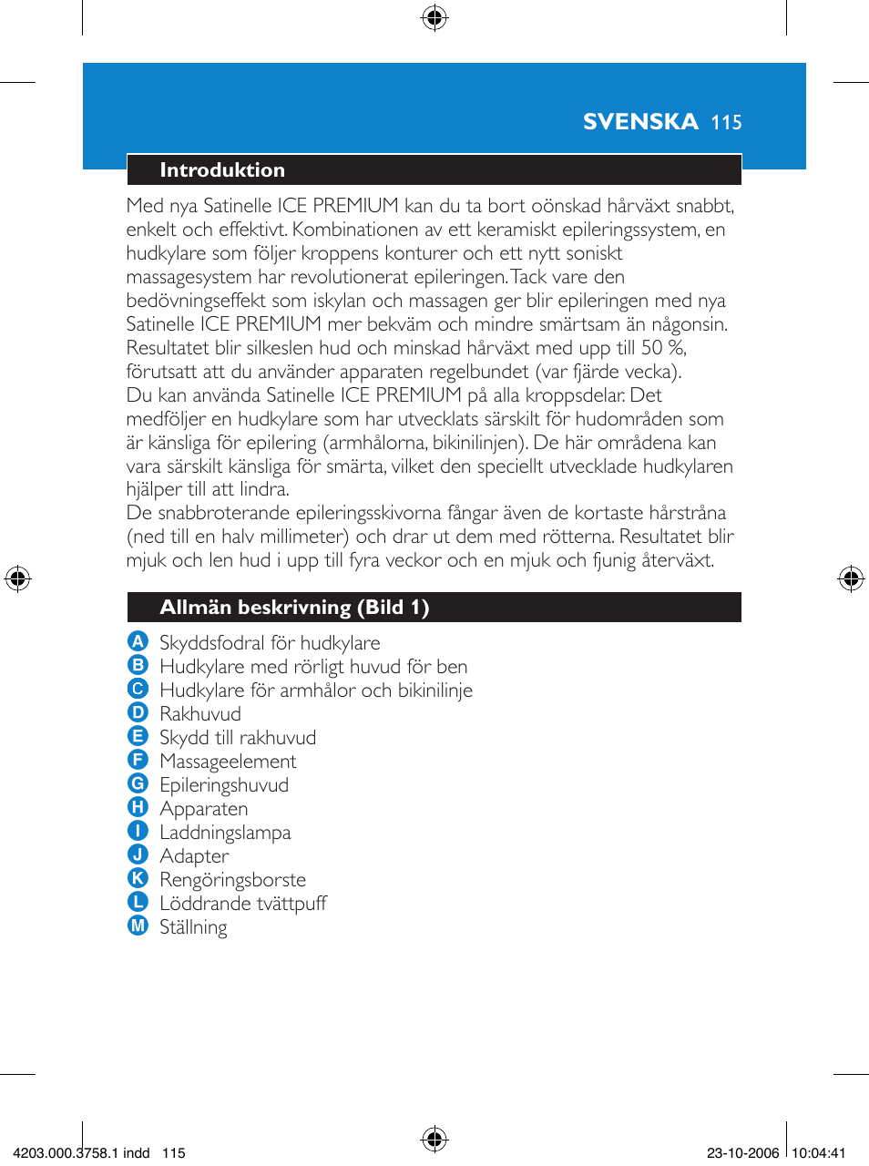 Philips Satinelle Epilierer User Manual | Page 115 / 132