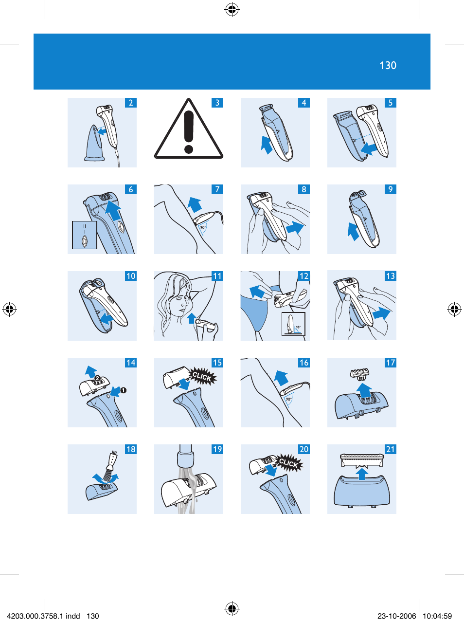 Philips Satinelle Epilierer User Manual | Page 130 / 132