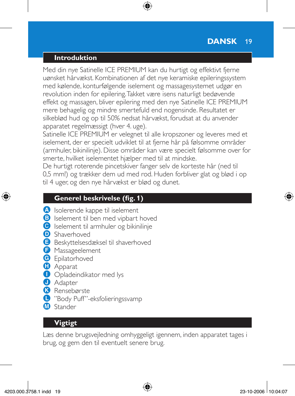 Philips Satinelle Epilierer User Manual | Page 19 / 132