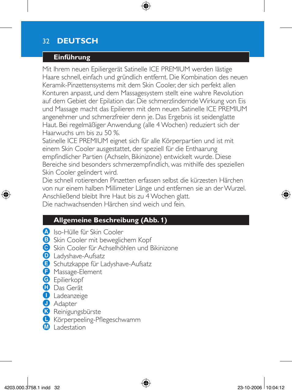 Philips Satinelle Epilierer User Manual | Page 32 / 132