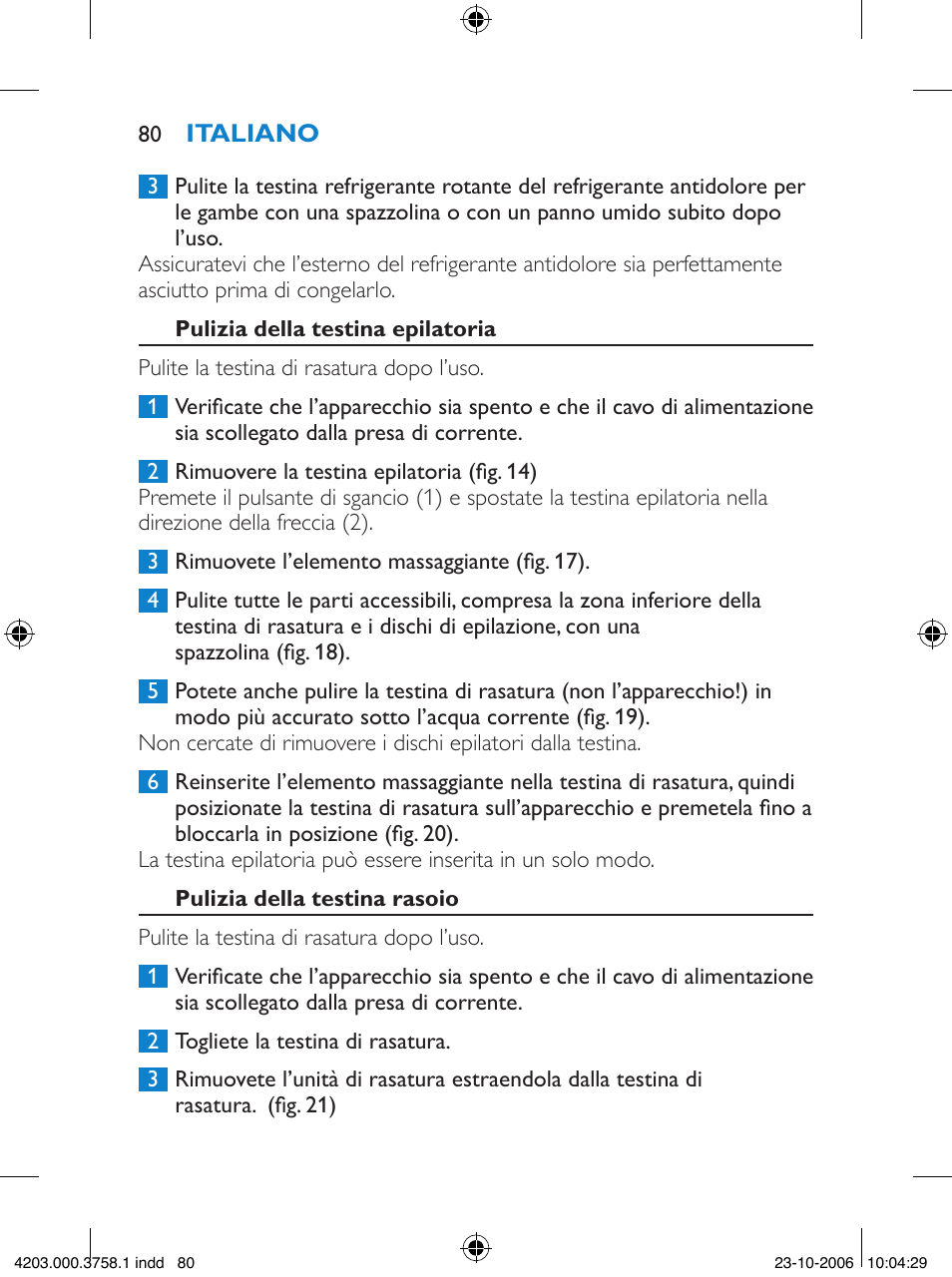 Philips Satinelle Epilierer User Manual | Page 80 / 132