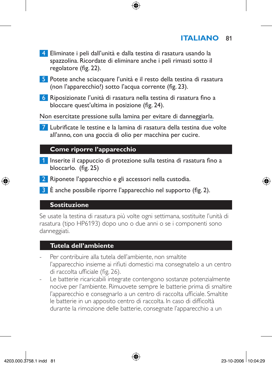 Philips Satinelle Epilierer User Manual | Page 81 / 132