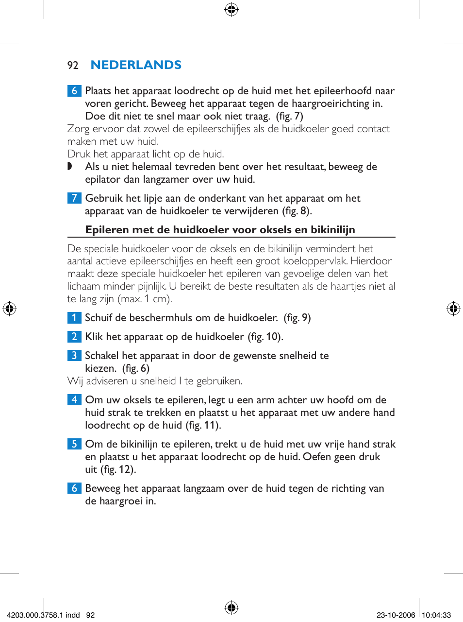 Philips Satinelle Epilierer User Manual | Page 92 / 132