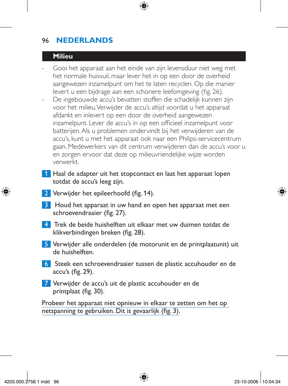 Philips Satinelle Epilierer User Manual | Page 96 / 132