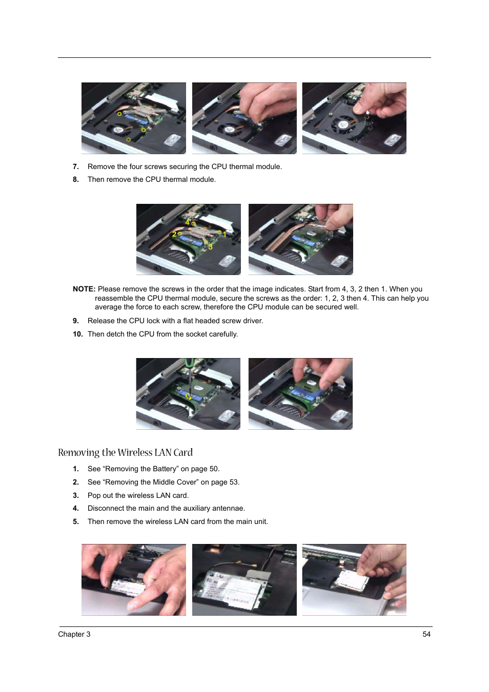 Removing the wireless lan card | Acer 2430 User Manual | Page 59 / 107