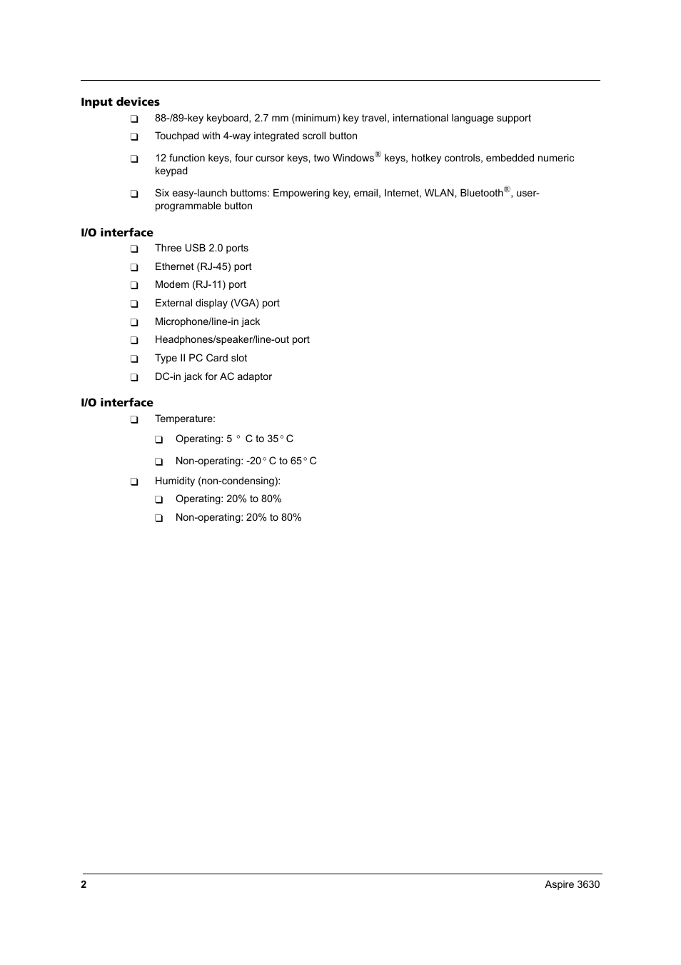 Acer 2430 User Manual | Page 7 / 107