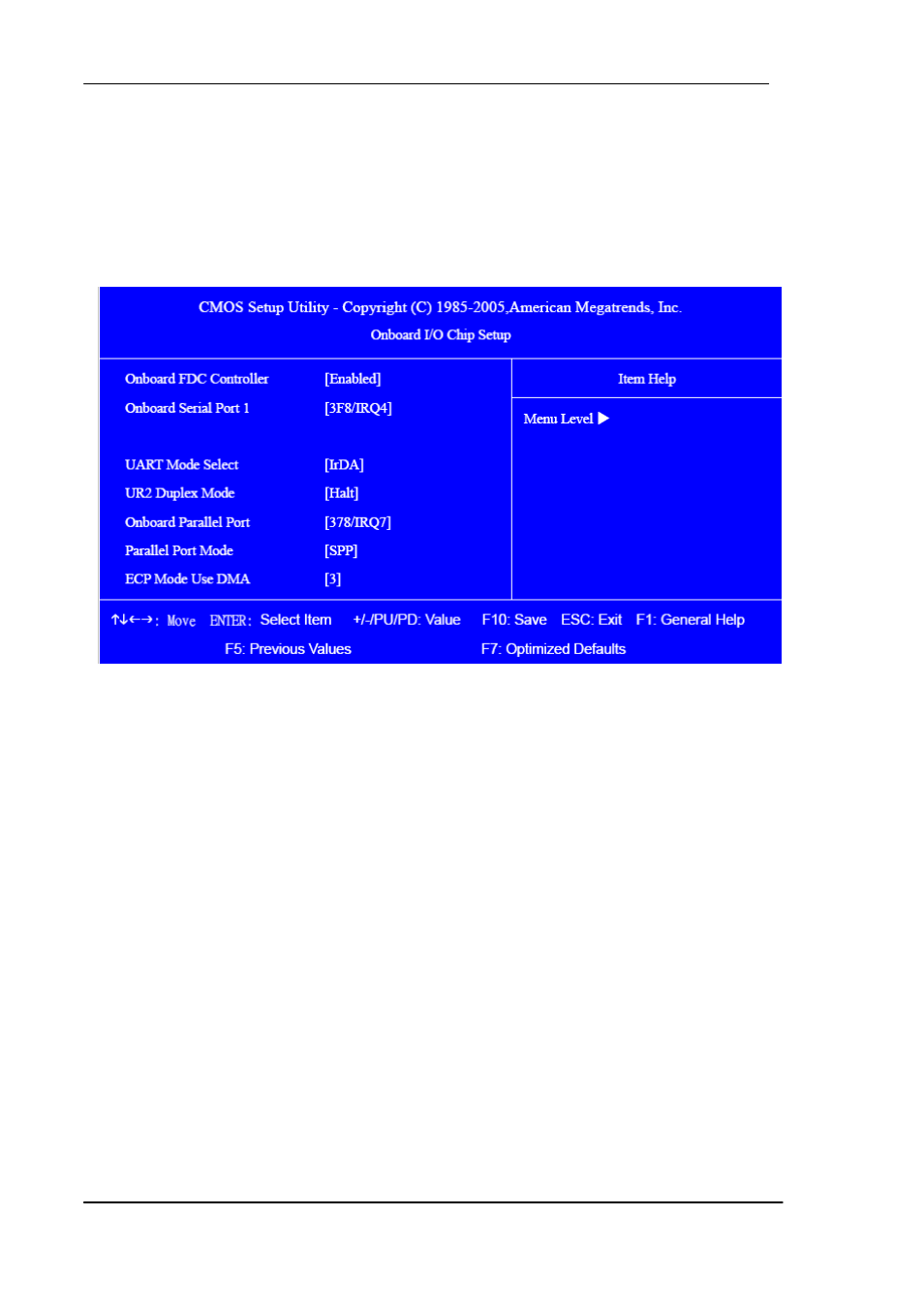 Integrated peripherals -onboard i/o chip setup | Acer Aspire M5640 User Manual | Page 42 / 89