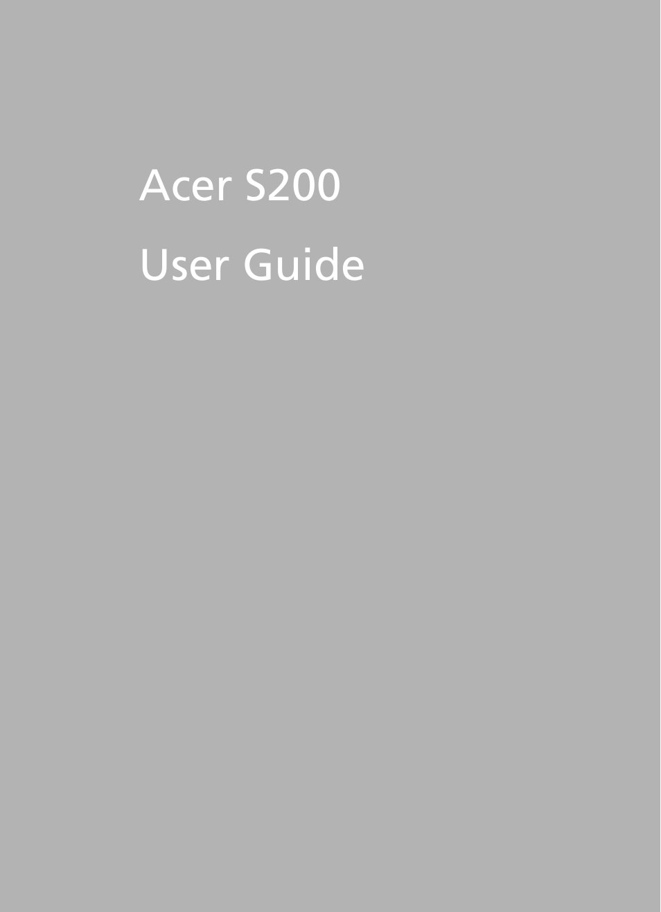 Acer S200 User Manual | 100 pages