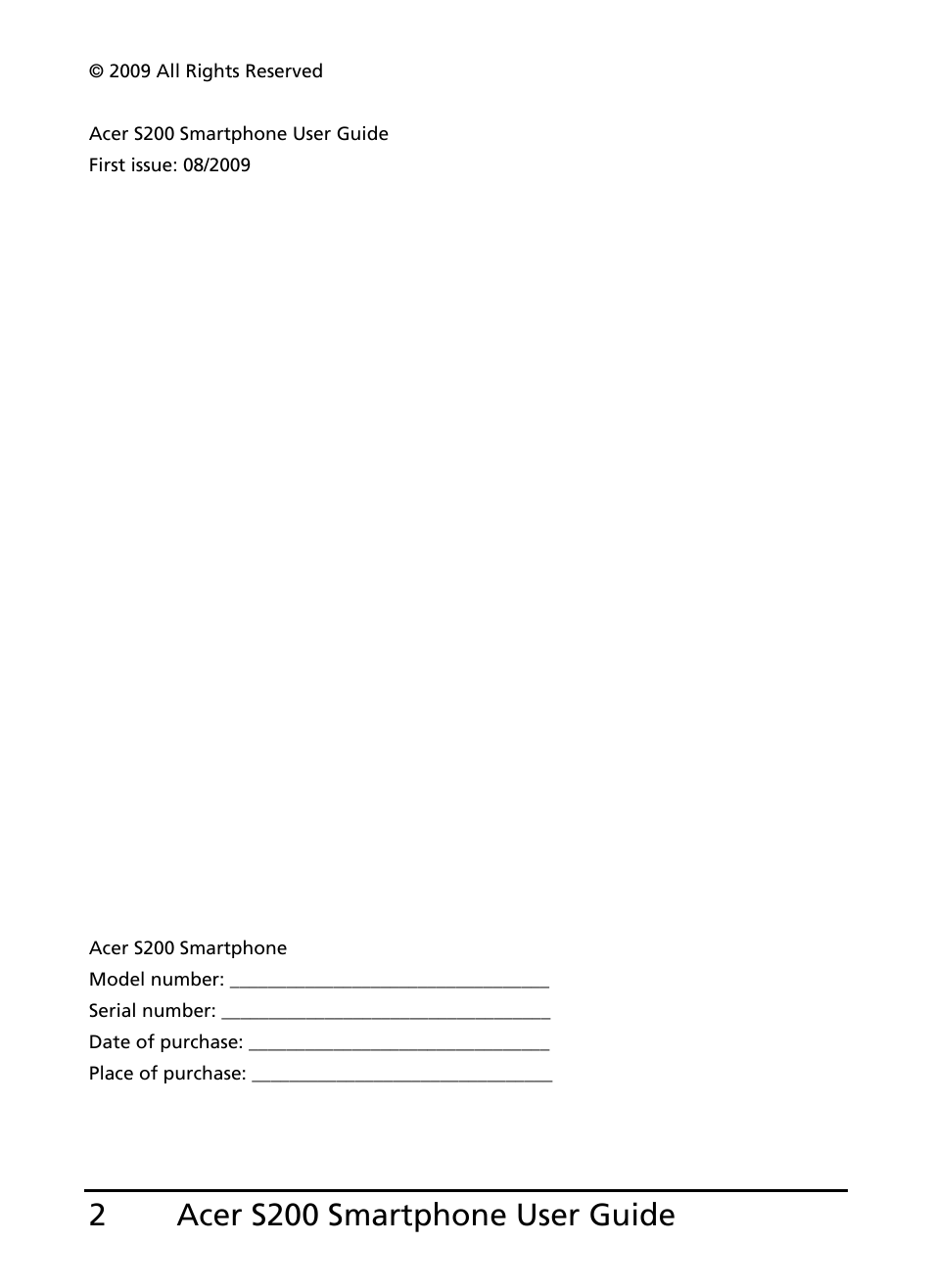 Acer s200 smartphone user guide 2 | Acer S200 User Manual | Page 2 / 100