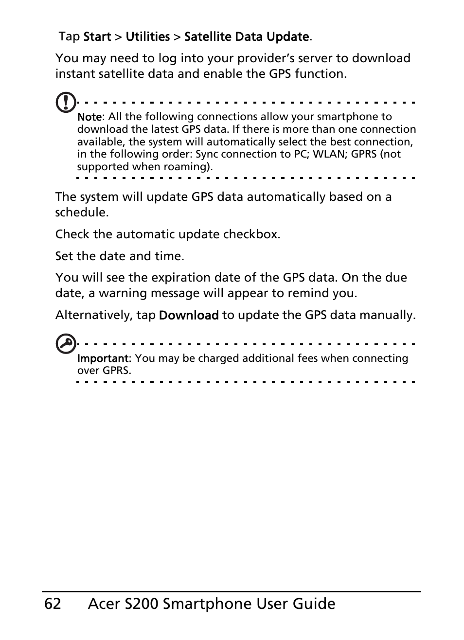 Acer S200 User Manual | Page 62 / 100