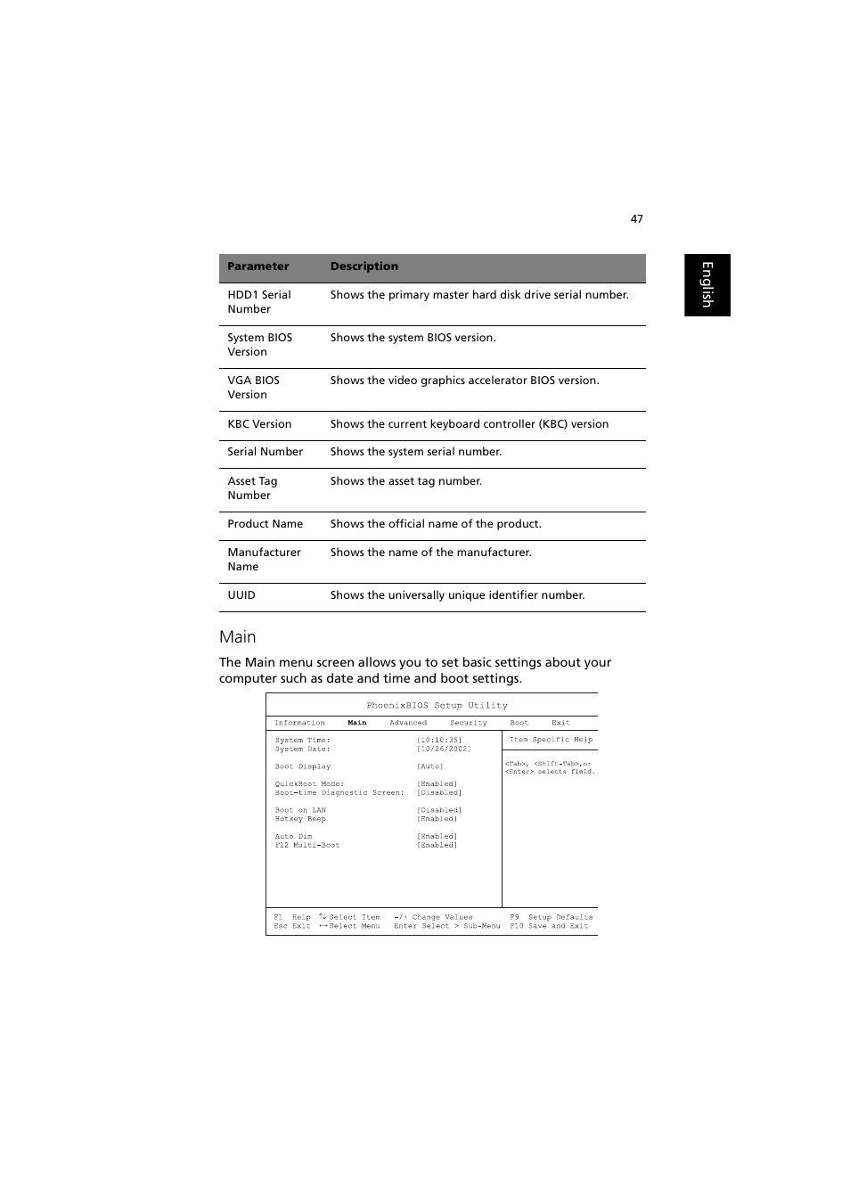 Main | Acer 240 User Manual | Page 55 / 92