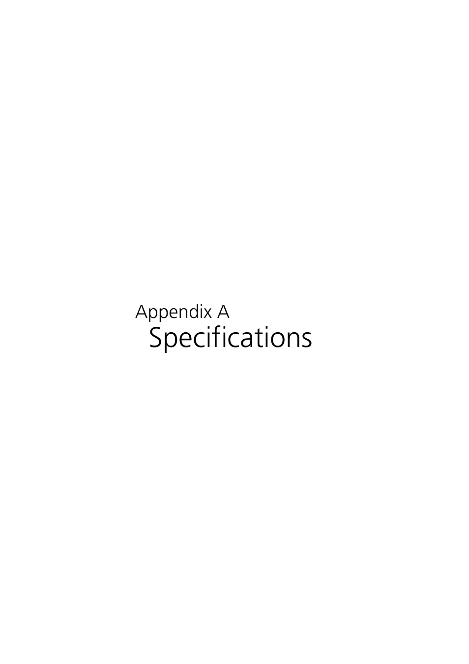 Appendix a specifications, Specifications | Acer 240 User Manual | Page 73 / 92