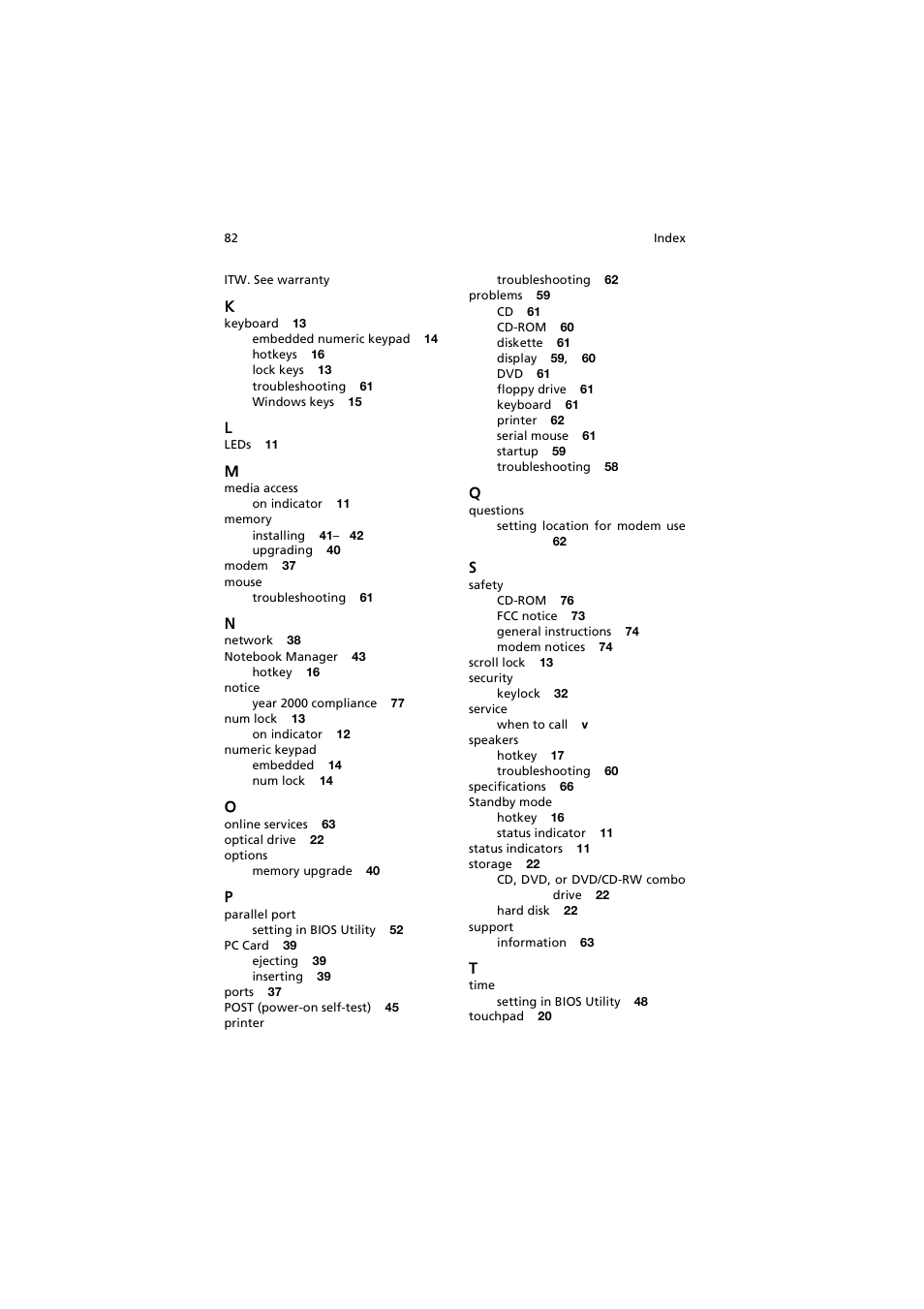 Acer 240 User Manual | Page 90 / 92