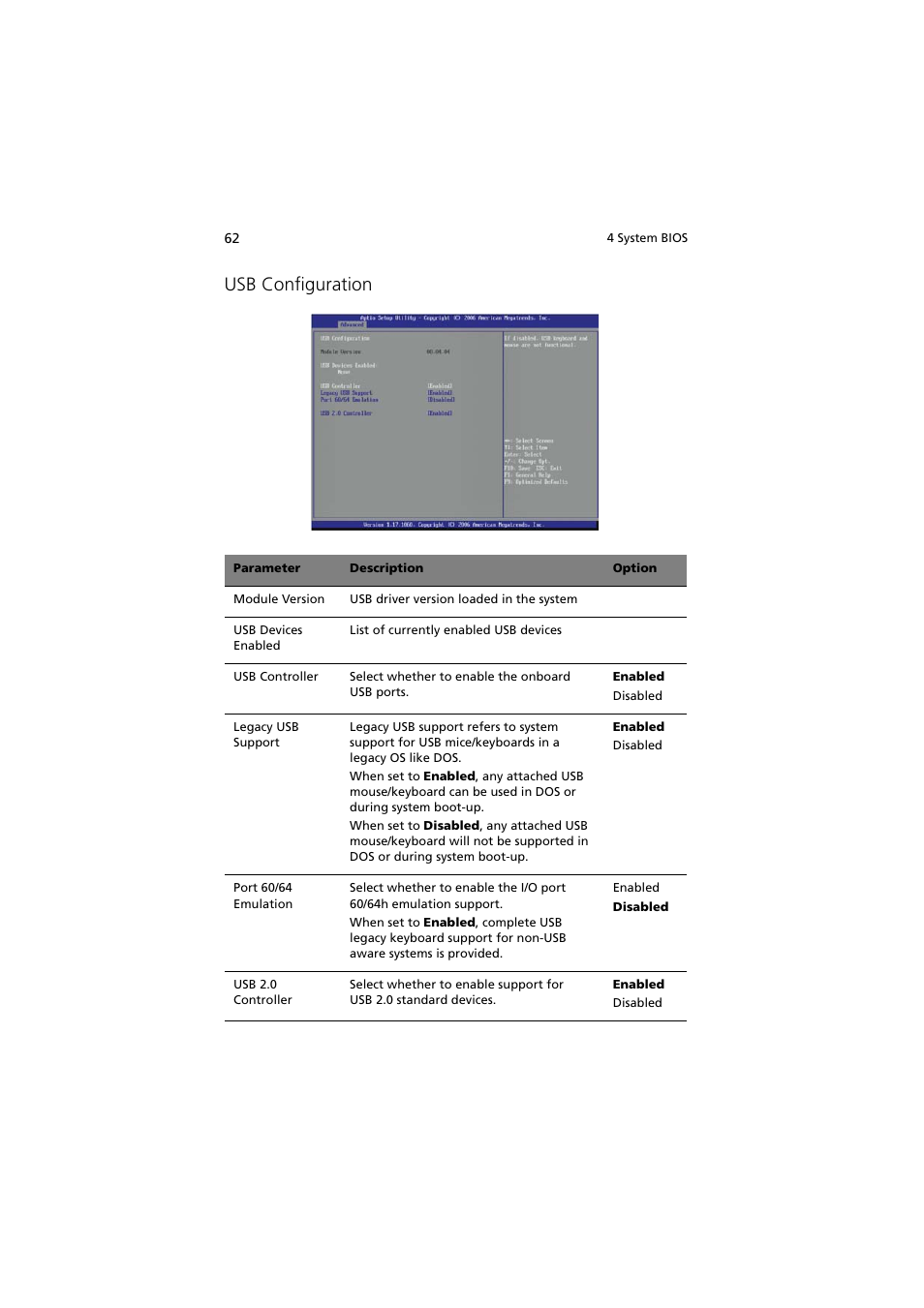 Usb configuration | Acer Altos G330 Series User Manual | Page 80 / 134