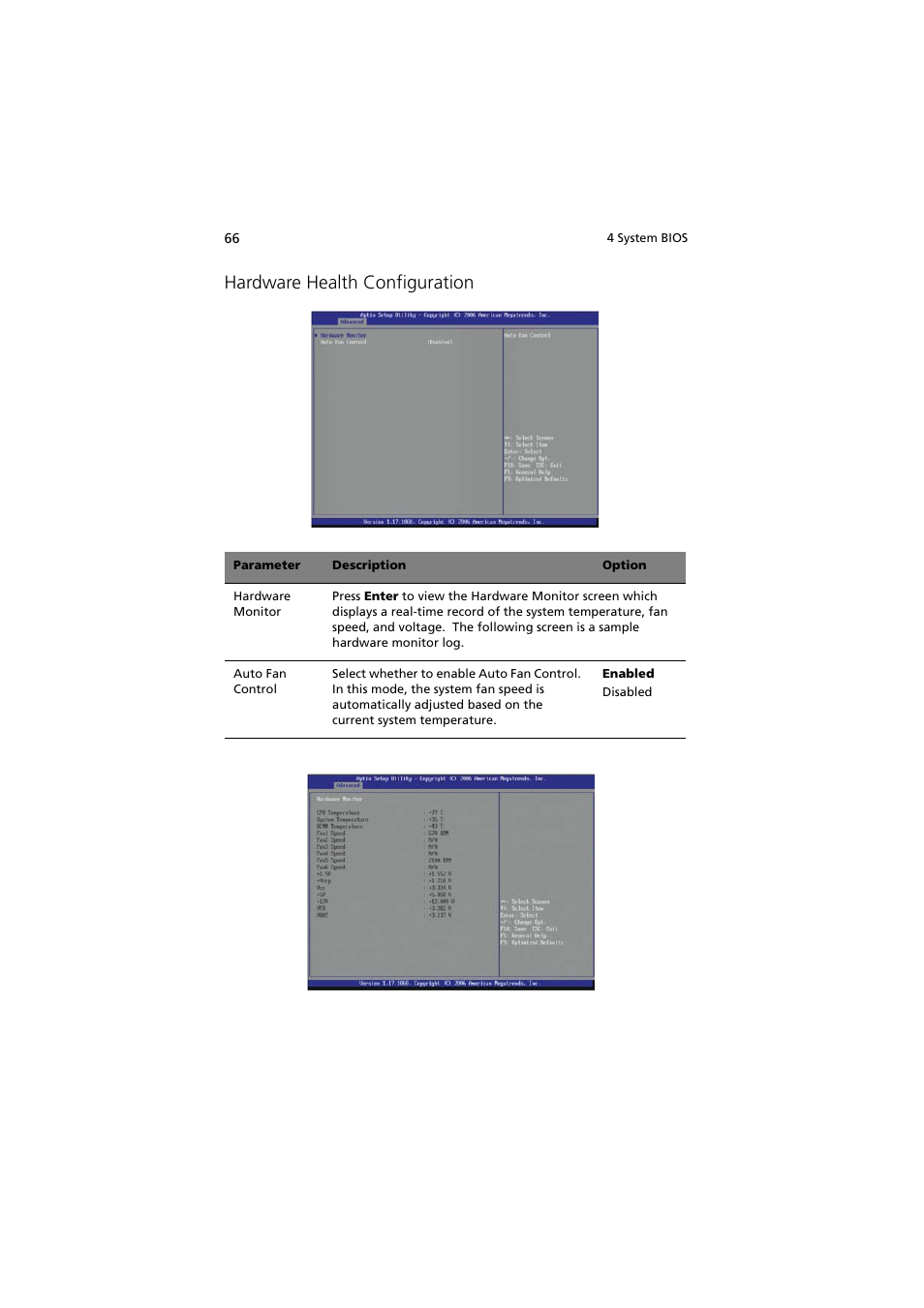 Hardware health configuration | Acer Altos G330 Series User Manual | Page 84 / 134