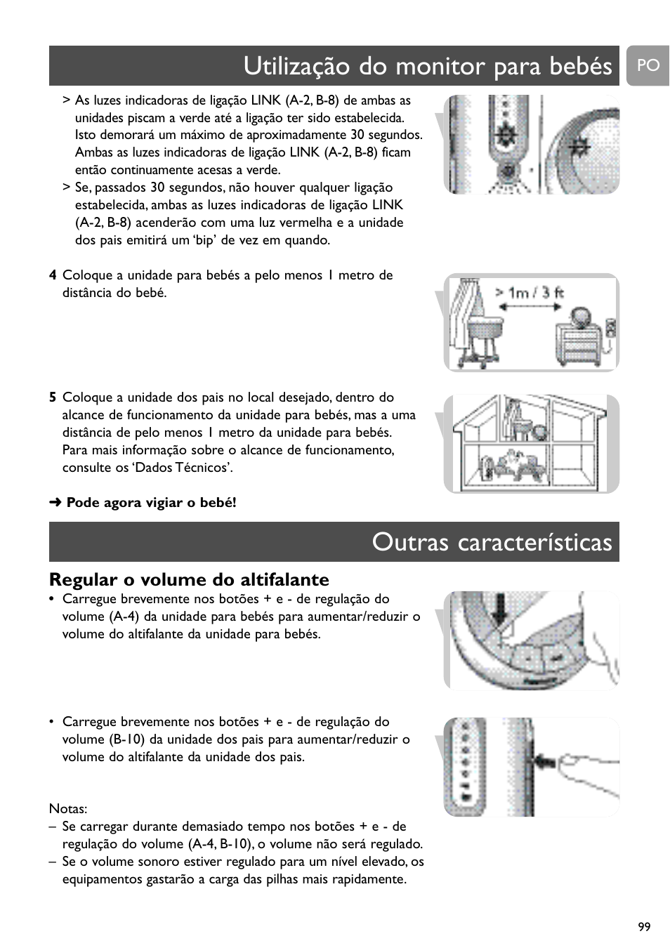 Regular o volume do altifalante | Philips DECT Babyphone User Manual | Page 99 / 184