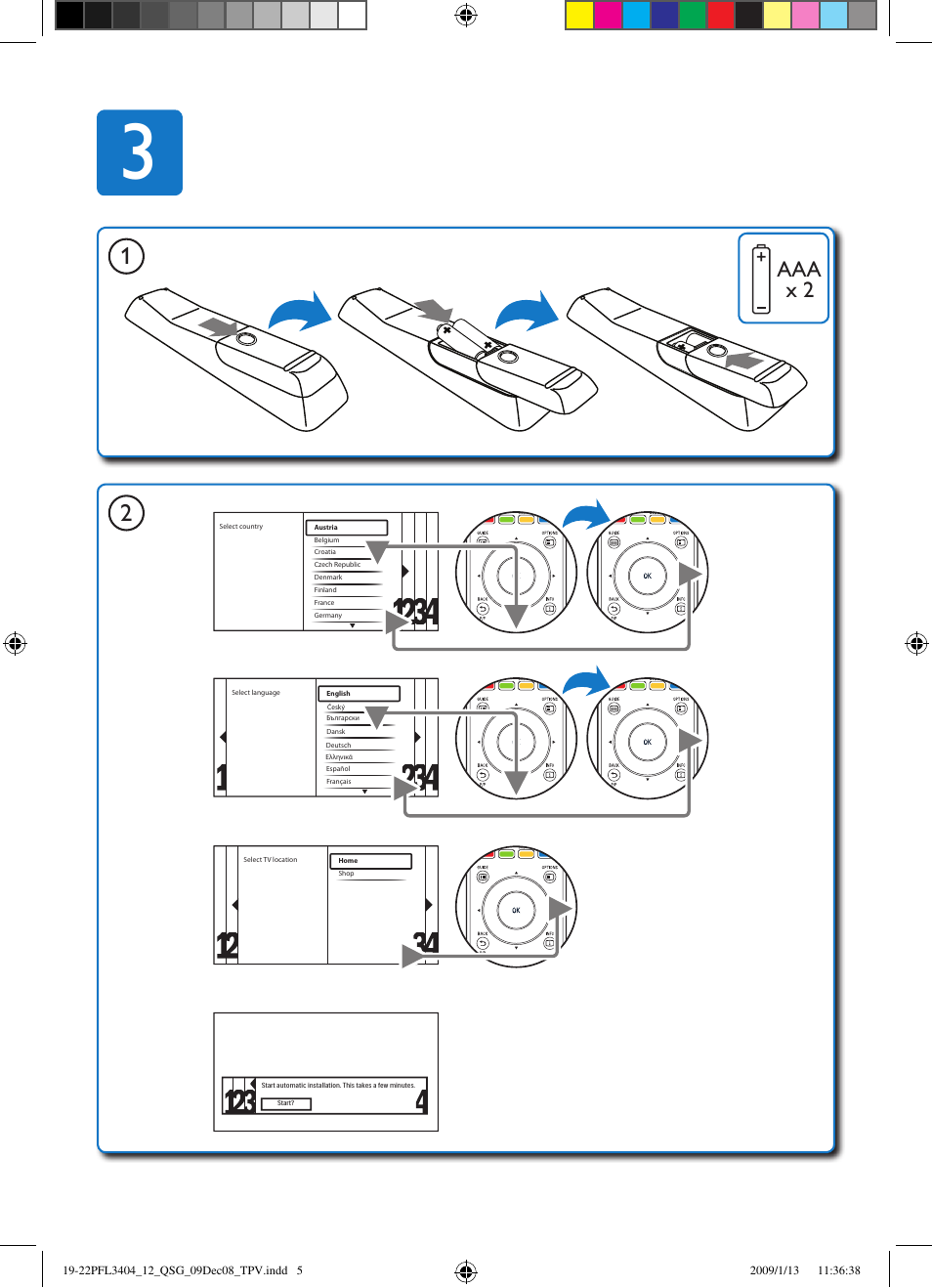 Aaa x 2 | Philips LCD-Fernseher User Manual | Page 5 / 11