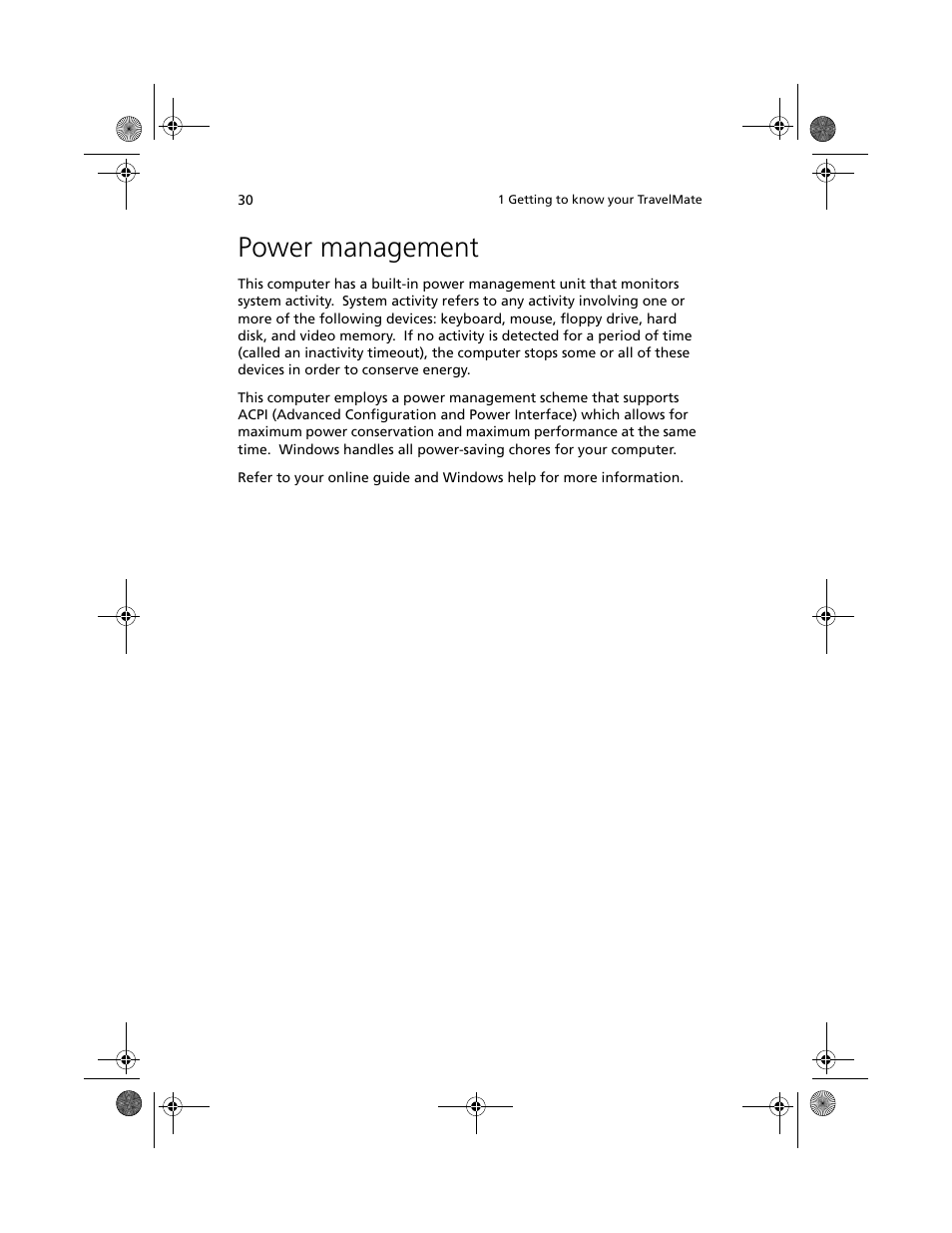 Power management | Acer 100 Series User Manual | Page 40 / 94