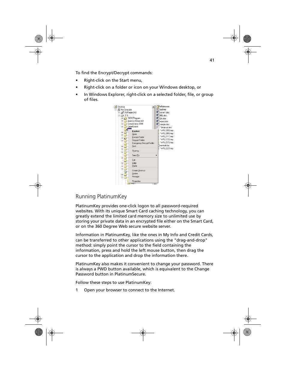 Running platinumkey | Acer 100 Series User Manual | Page 51 / 94