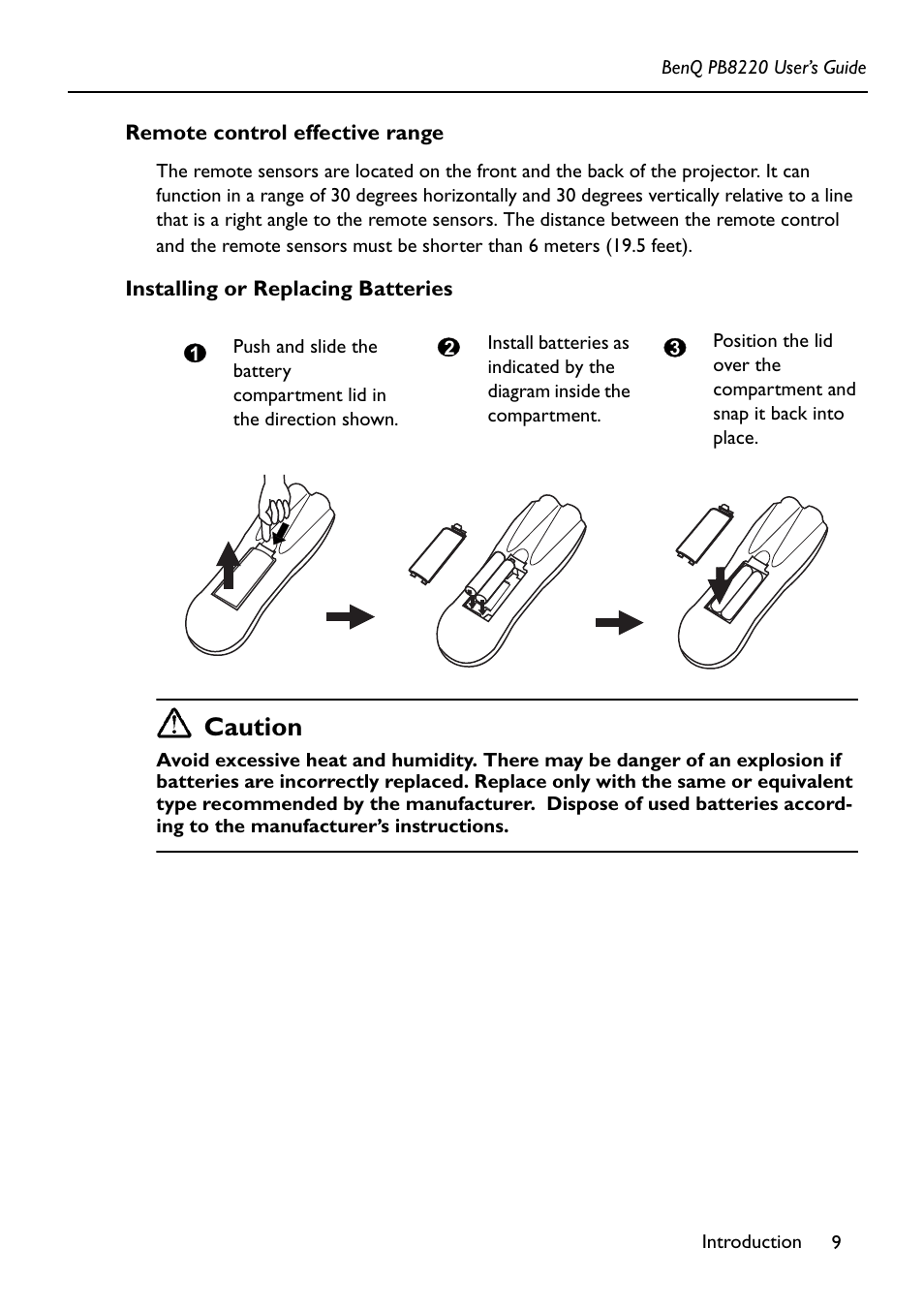 Caution | Acer PB8220 User Manual | Page 13 / 33
