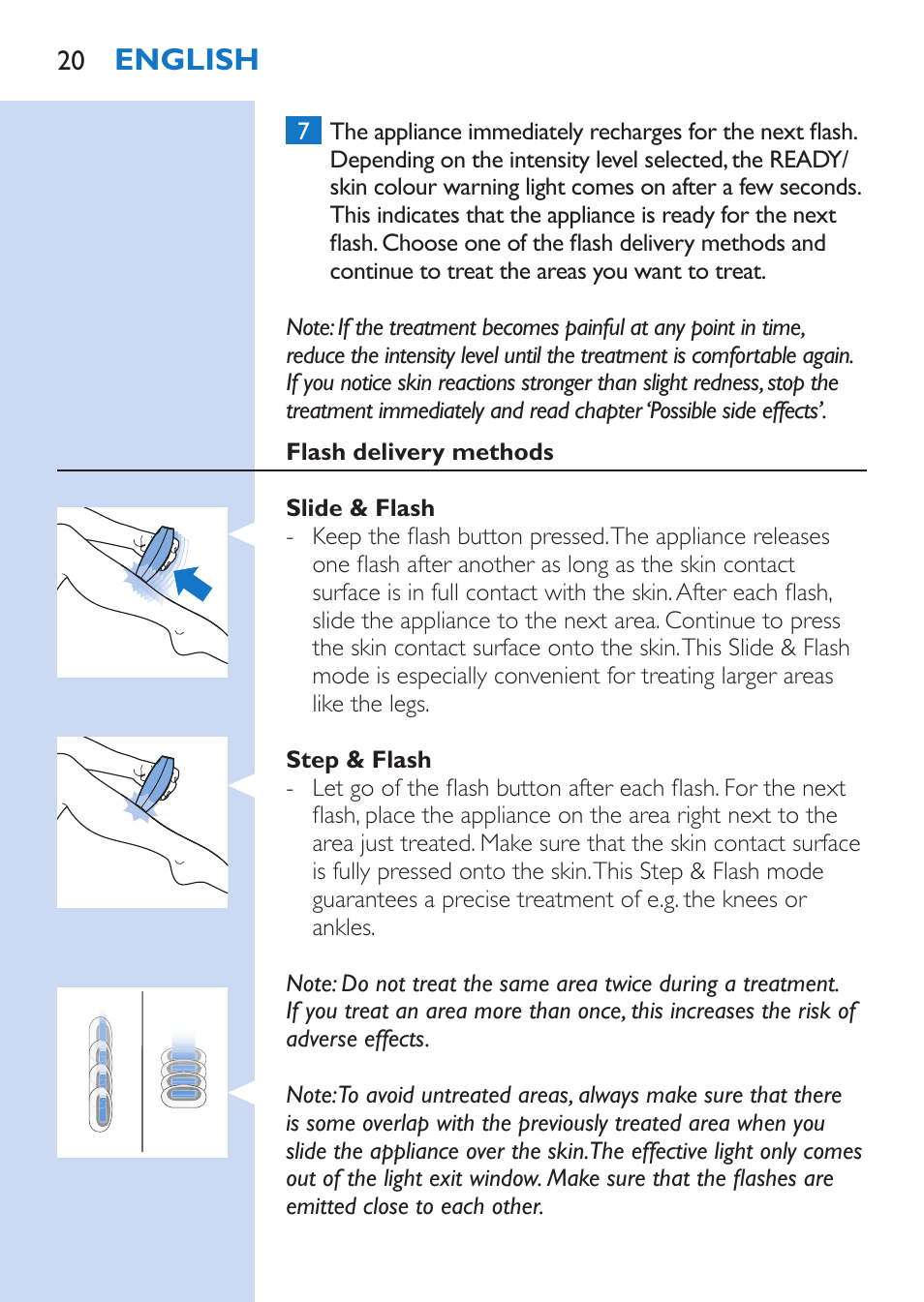 English | Philips Lumea Comfort IPL Haarentfernungssystem User Manual | Page 20 / 110