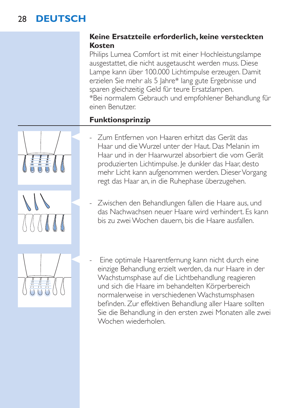 Deutsch | Philips Lumea Comfort IPL Haarentfernungssystem User Manual | Page 28 / 110