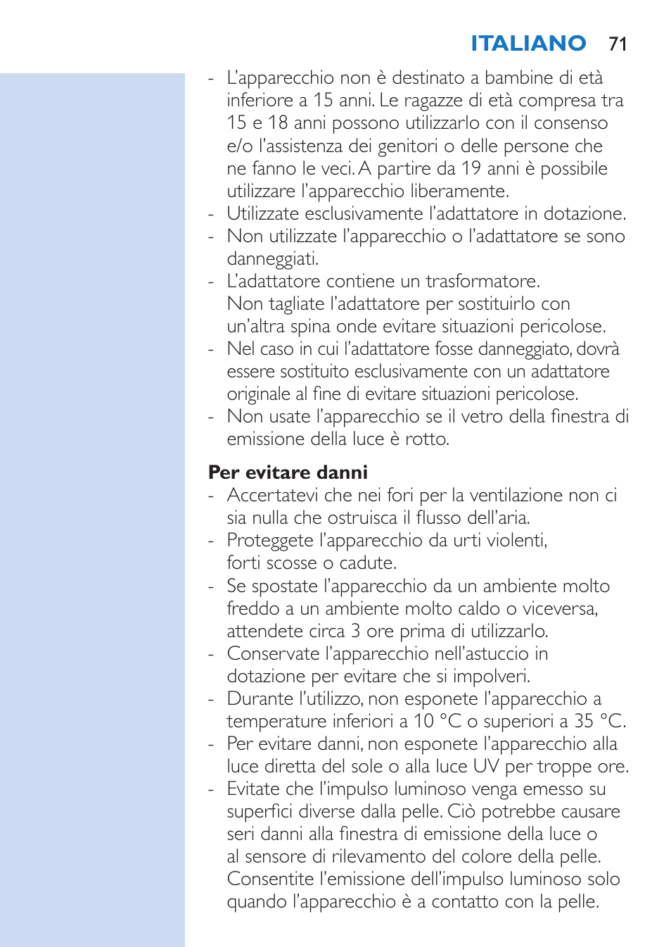 Philips Lumea Comfort IPL Haarentfernungssystem User Manual | Page 71 / 110