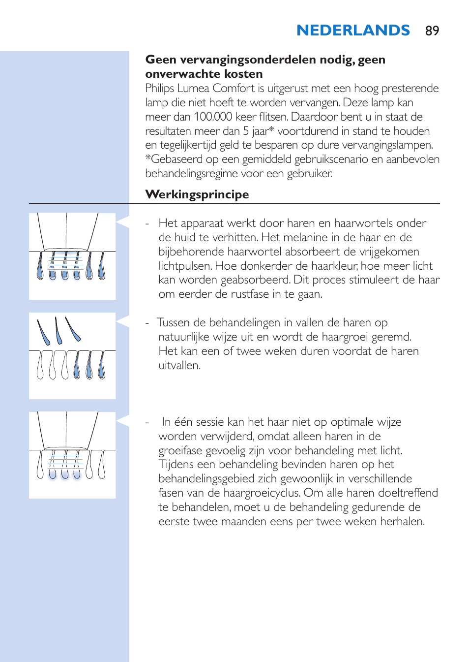 Nederlands | Philips Lumea Comfort IPL Haarentfernungssystem User Manual | Page 89 / 110