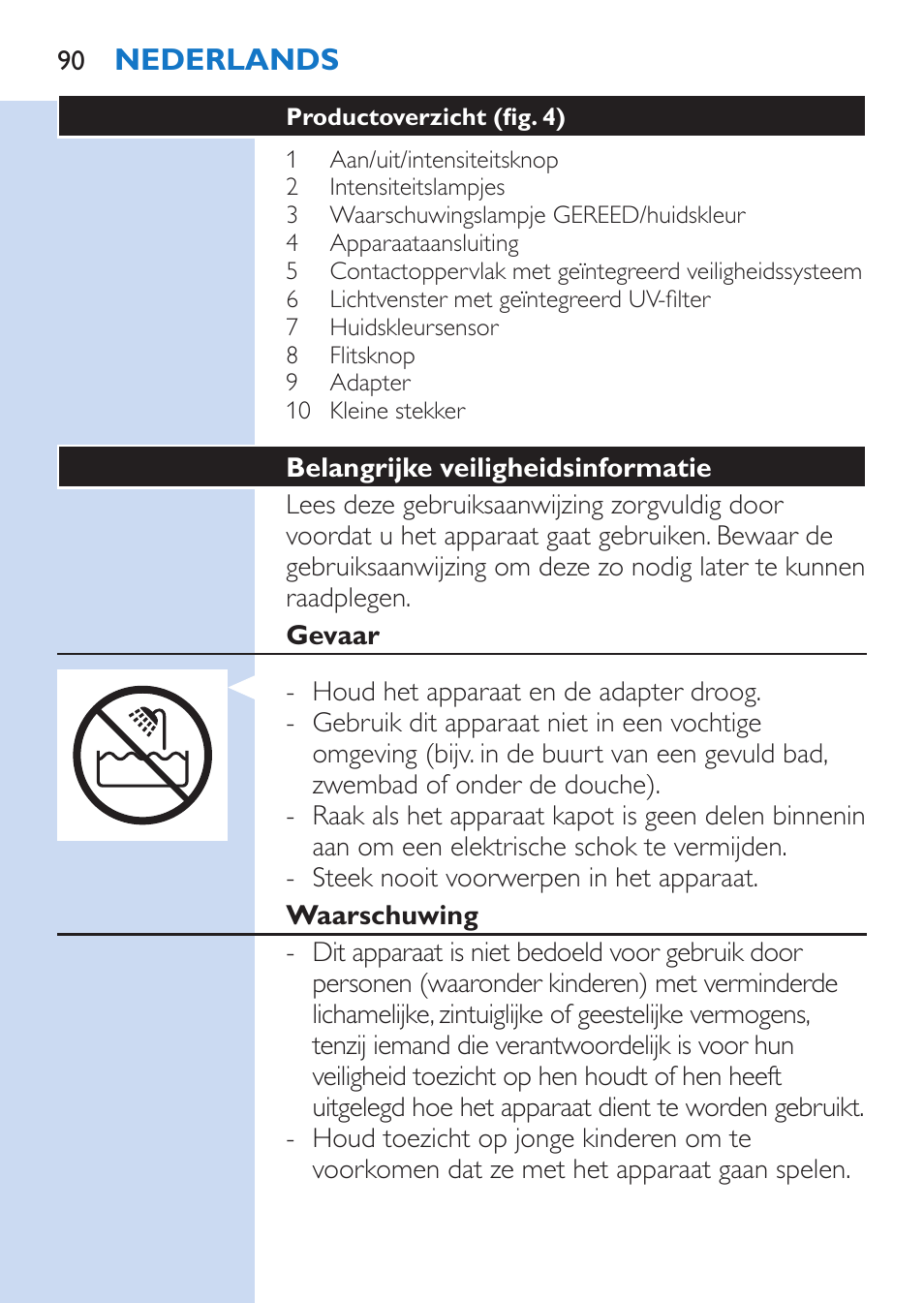 Nederlands | Philips Lumea Comfort IPL Haarentfernungssystem User Manual | Page 90 / 110