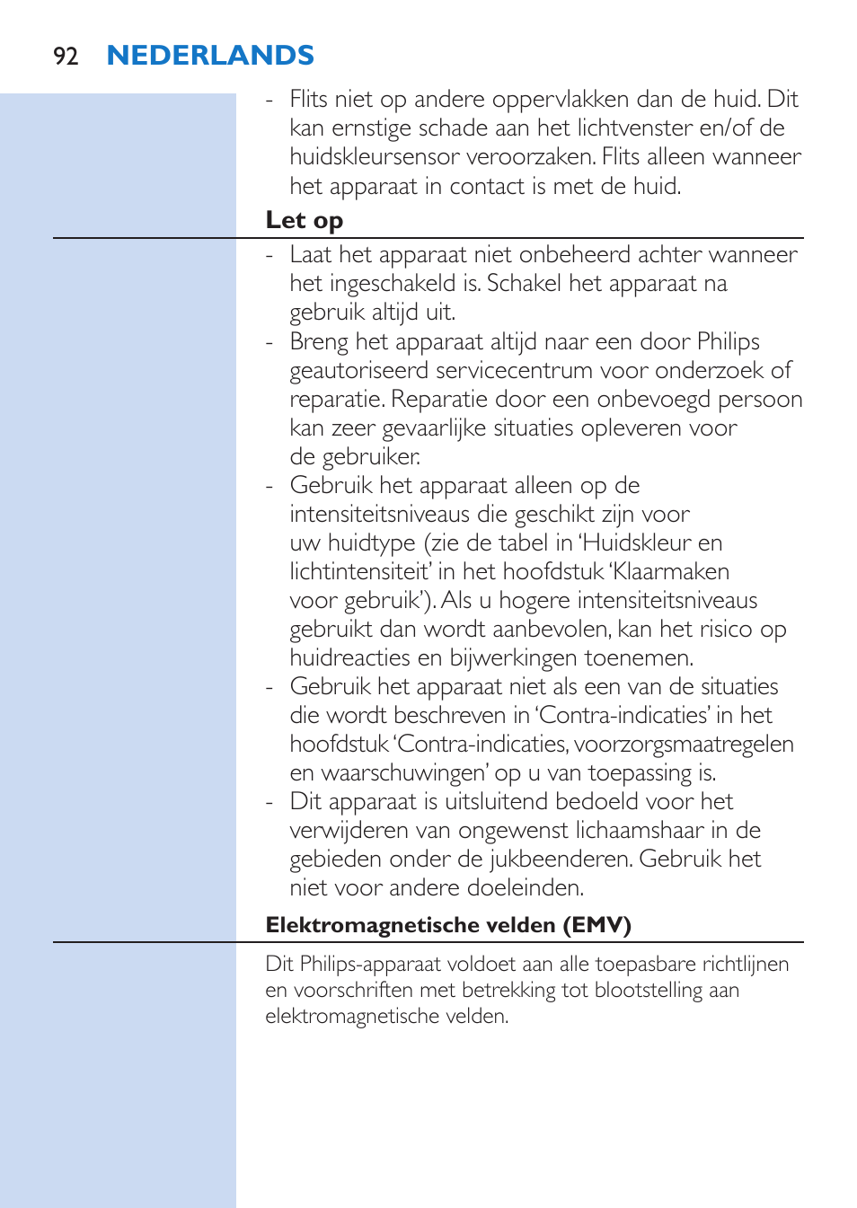 Philips Lumea Comfort IPL Haarentfernungssystem User Manual | Page 92 / 110