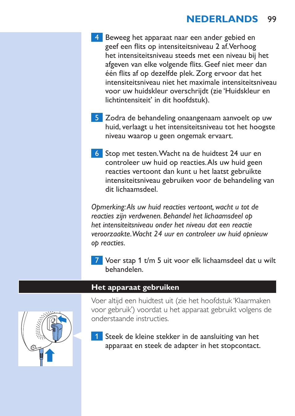 Nederlands | Philips Lumea Comfort IPL Haarentfernungssystem User Manual | Page 99 / 110