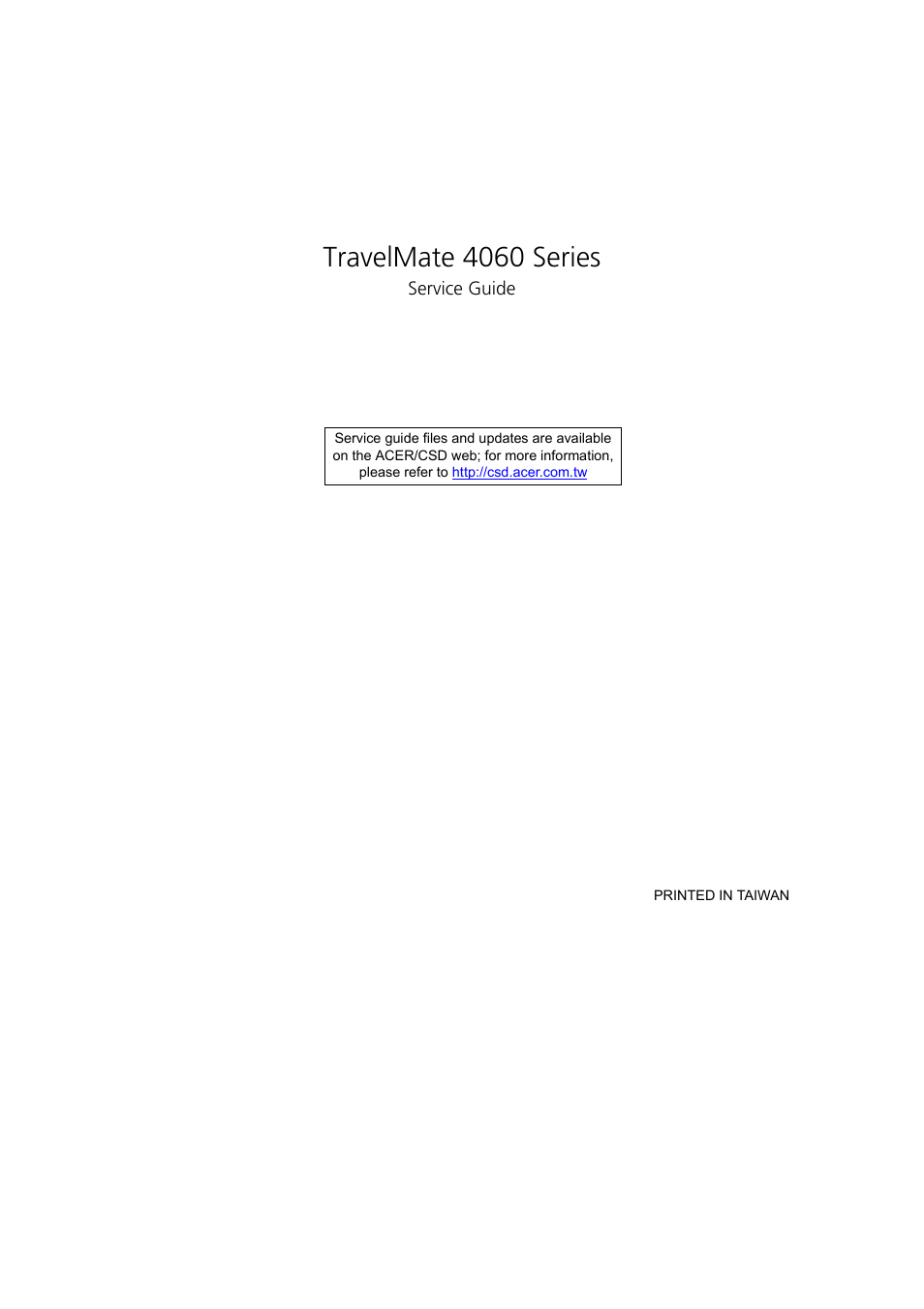 Acer 4060 User Manual | 99 pages