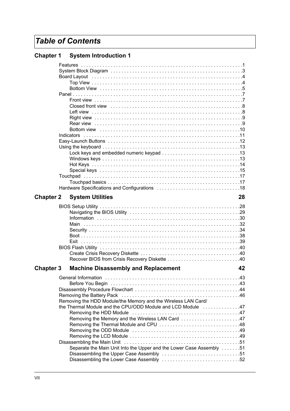 Acer 4060 User Manual | Page 7 / 99