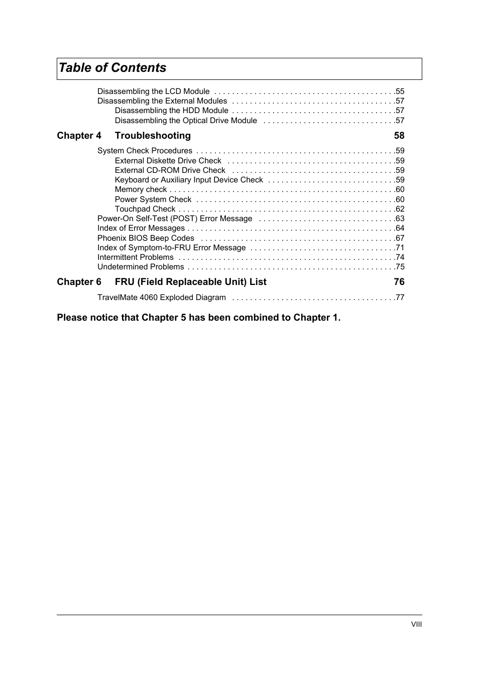 Acer 4060 User Manual | Page 8 / 99