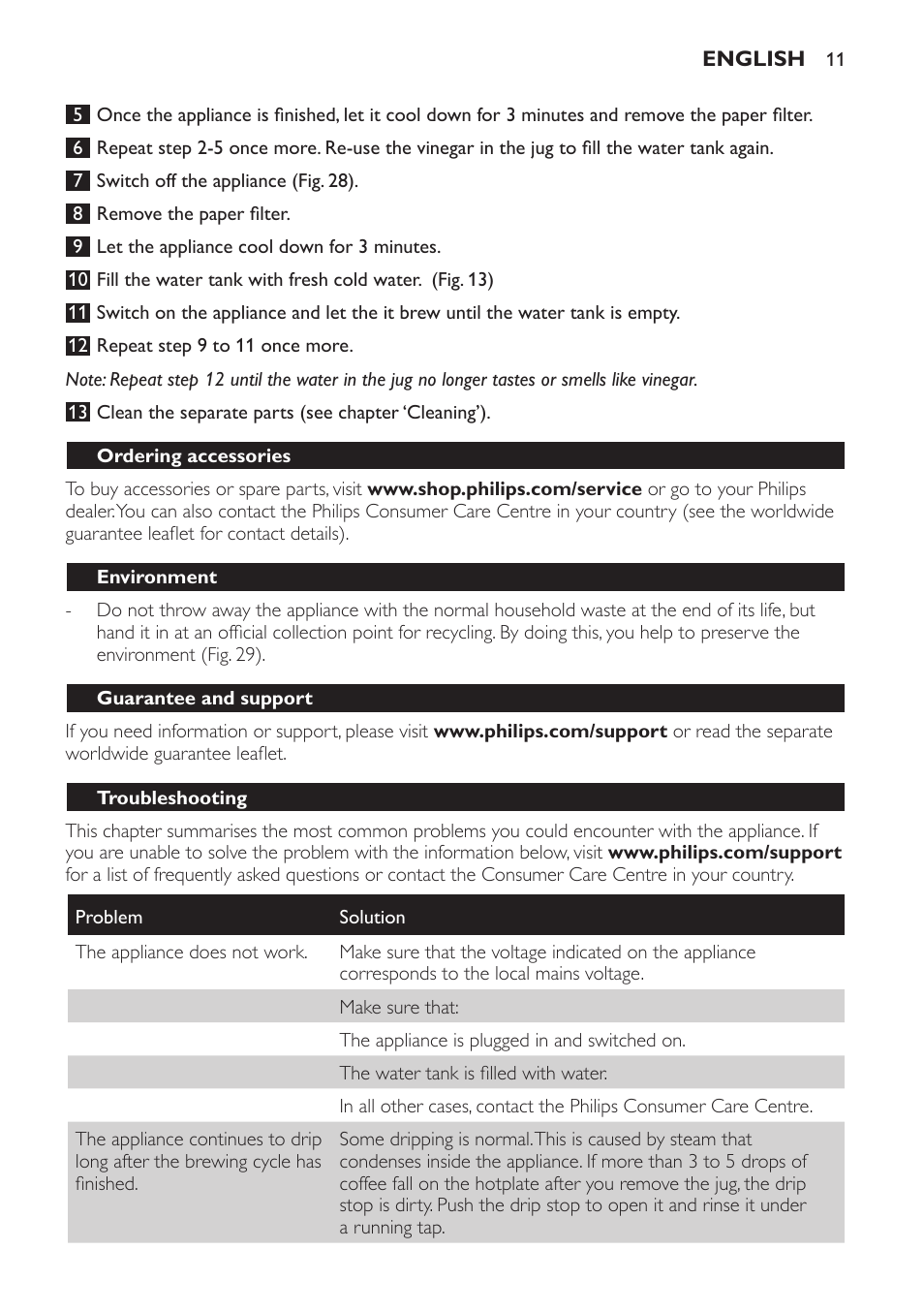 Philips Intense Kaffeemaschine User Manual | Page 11 / 68