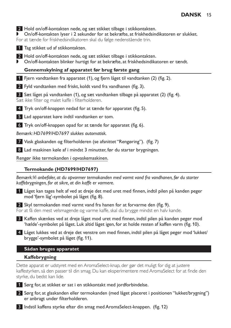 Philips Intense Kaffeemaschine User Manual | Page 15 / 68