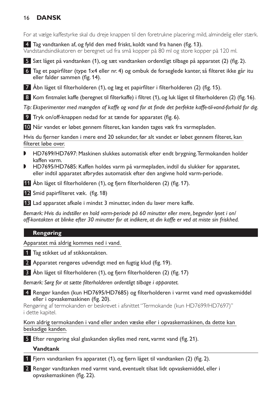 Philips Intense Kaffeemaschine User Manual | Page 16 / 68